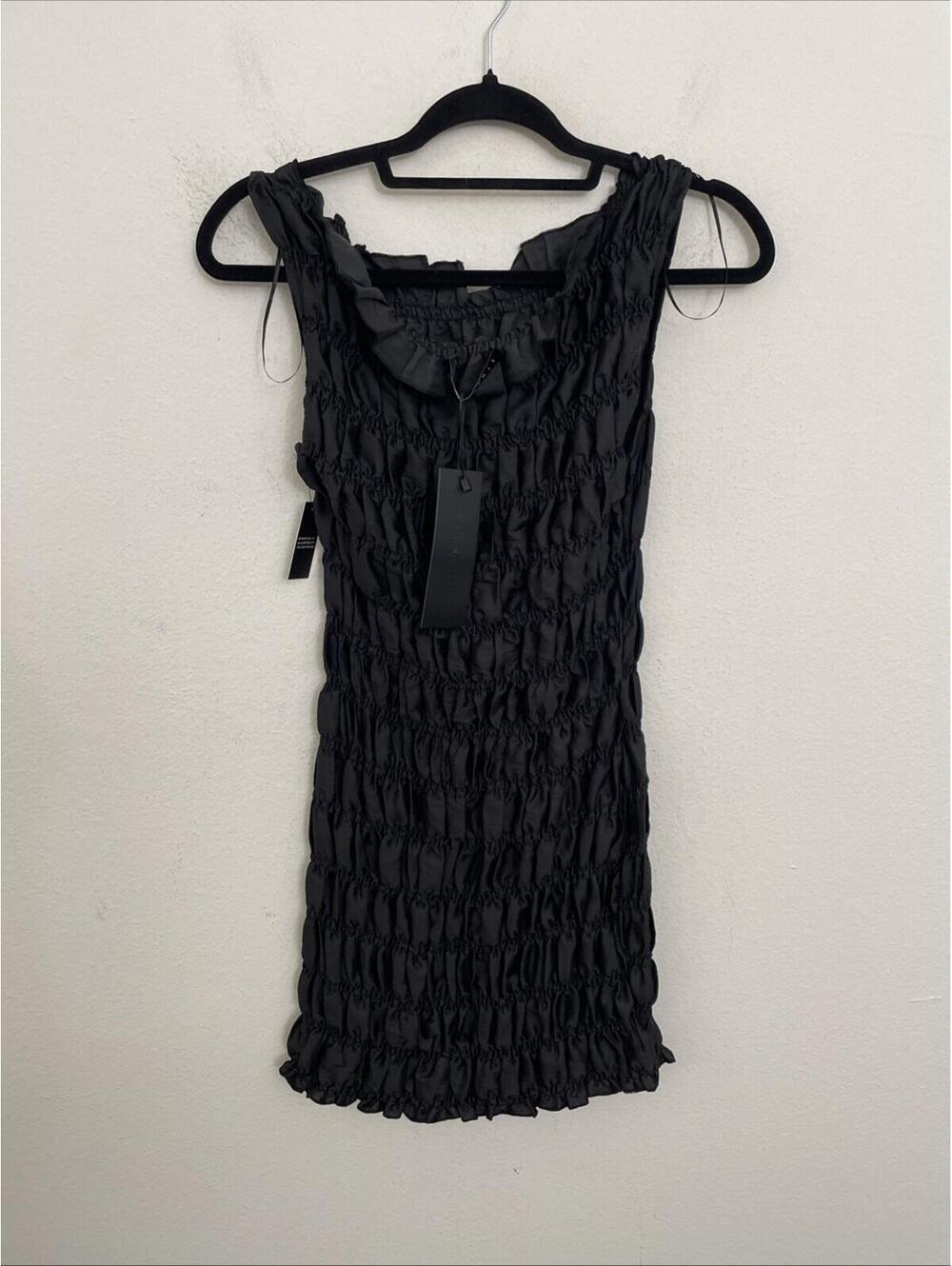 Lioness Guccio Mini Dress Onyx Black Ruched Sleeveless Size S NWT $87MSRP - Picture 5 of 7